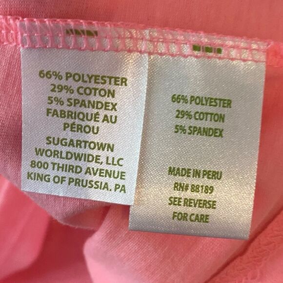 Lilly Pulitzer Sz S Light Pink Short Sleeve Flutter Sleeves Cotton T-Shirt - Picture 4 of 6